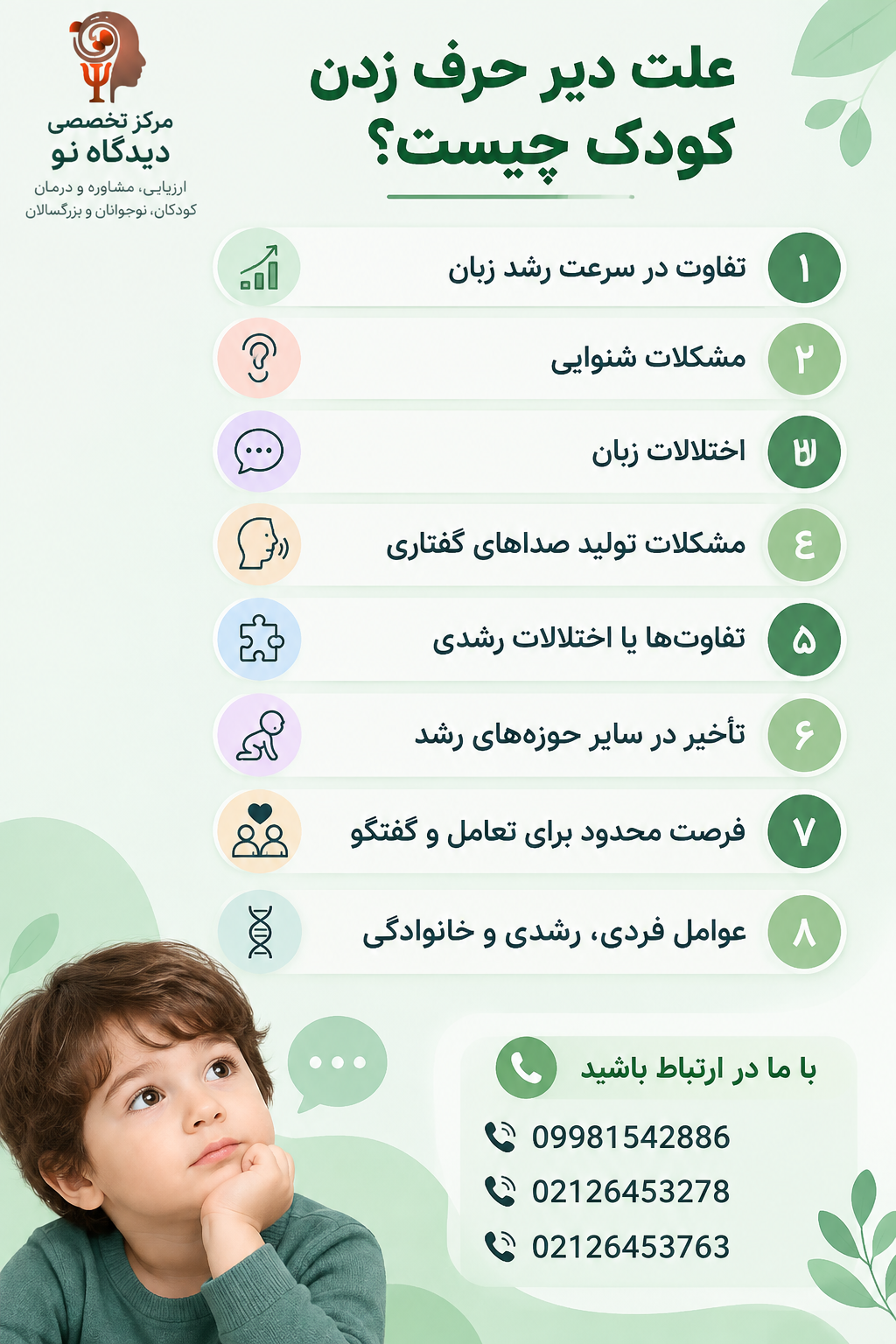 علت دیر حرف زدن کودک چیست؟